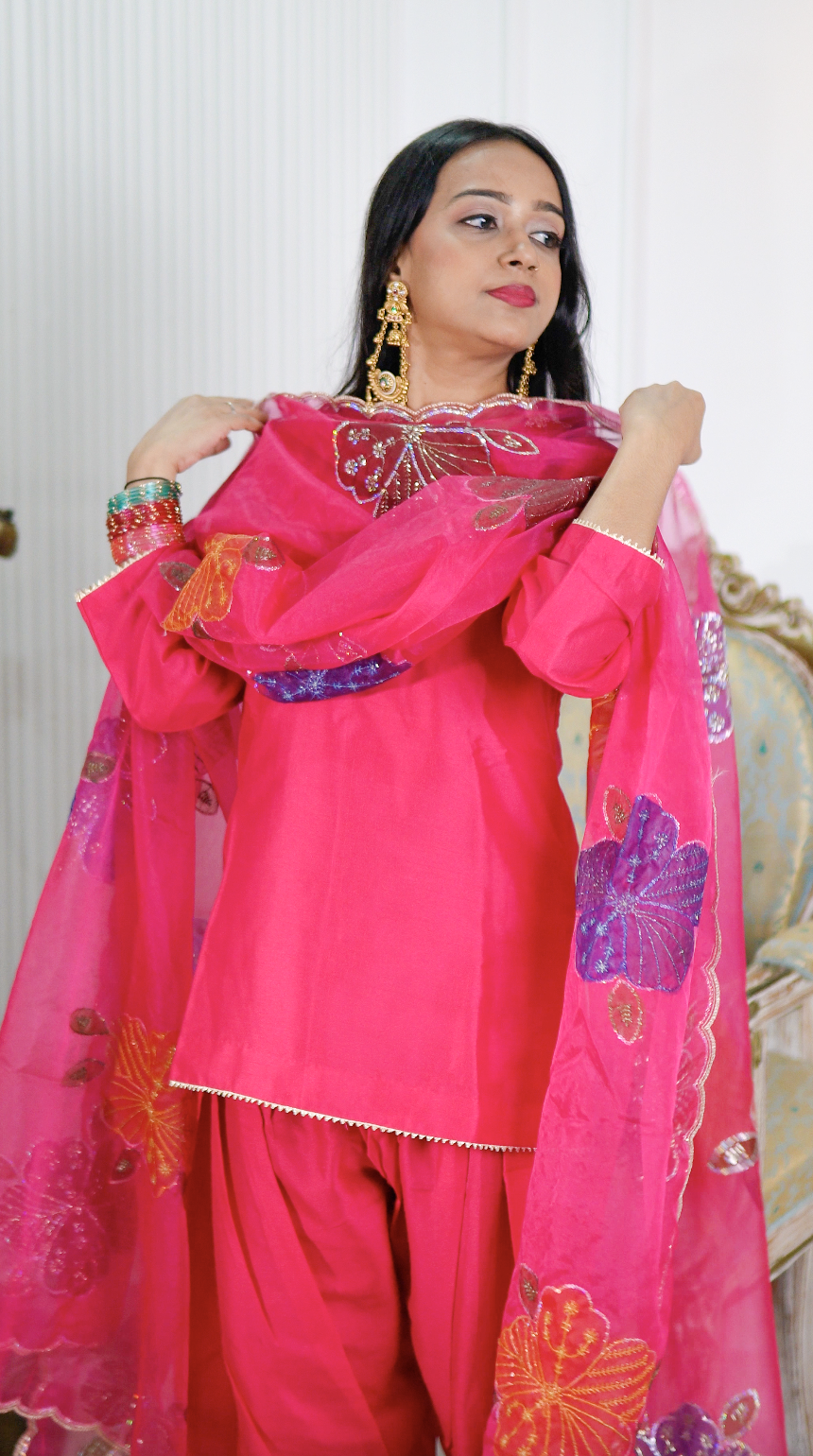 Zareen Magenta Farshi Suit